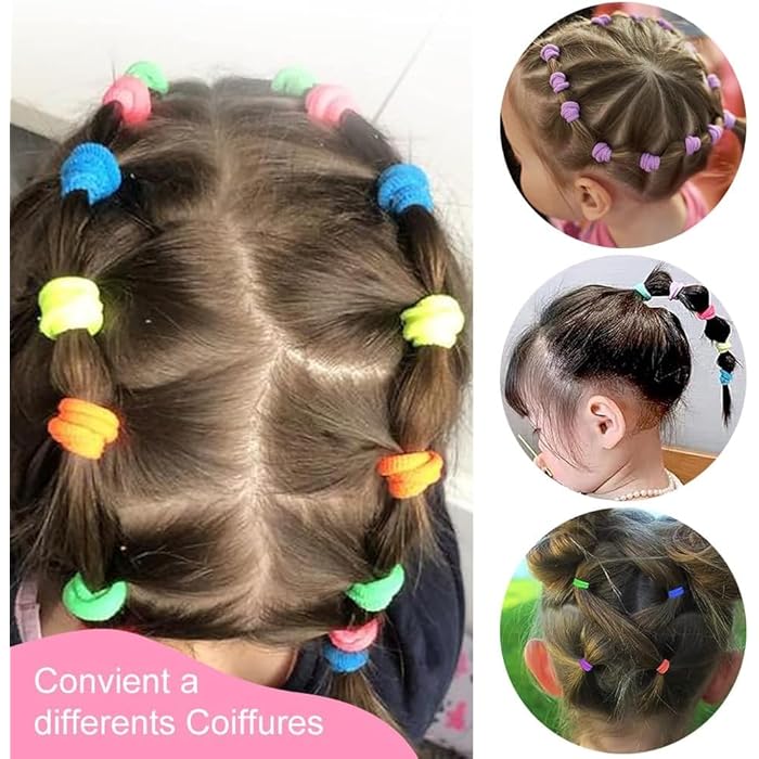Multicolor Seamless Hair Bands, 120 Pack Cotton Elastic Hair Ties for Girls, Kids, Toddlers, Small Ponytail Holders (Multicolor) - Image 2